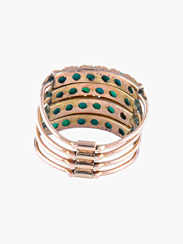 Bague 52 Bague de Harem Or Turquoises 58 Facettes