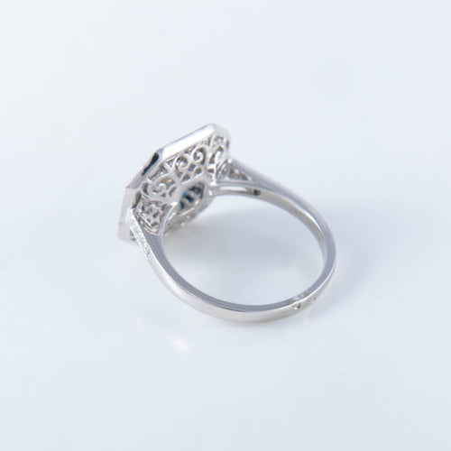 Bague 56 Bague saphir diamant - style Art Déco 58 Facettes