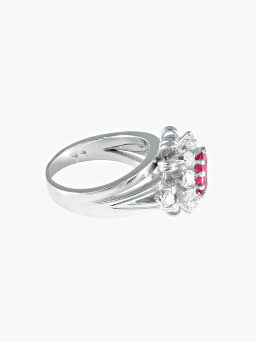 Bague 52 Bague Saphir rose et Diamants 58 Facettes