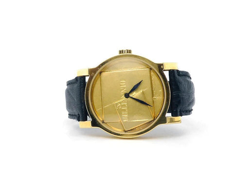 Yellow Gold Watch with Leather Strap 'Gio Pomodoro' 58 Facettes