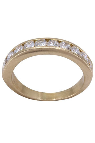 Bague 58 DEMI-ALLIANCE OR JAUNE DIAMANTS 58 Facettes 078121