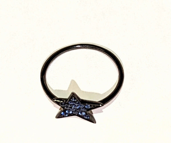 Bague Bague étoile DJULA en or noir et saphirs bleus 58 Facettes