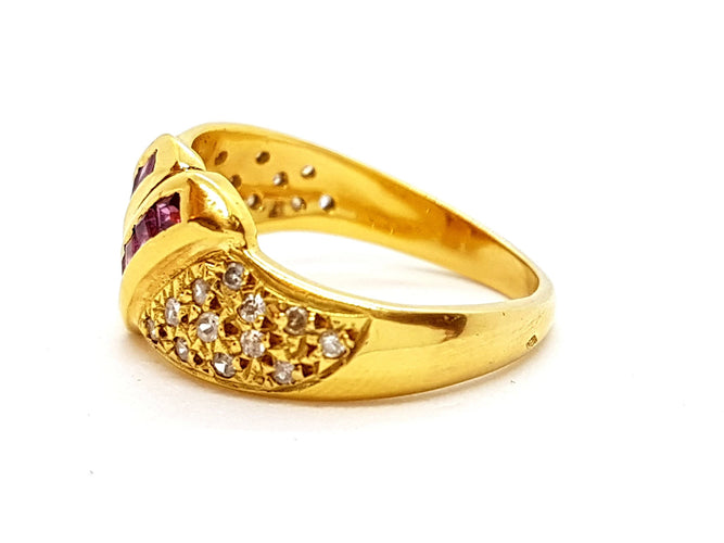 Bague 55 Bague Or jaune Rubis 58 Facettes 06352CD