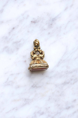 Pendentif Pendentif ancien sceau cachet en pomponne et cornaline 58 Facettes
