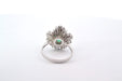 Ring Ring White gold Emerald cabochon Diamonds 58 Facettes 24905