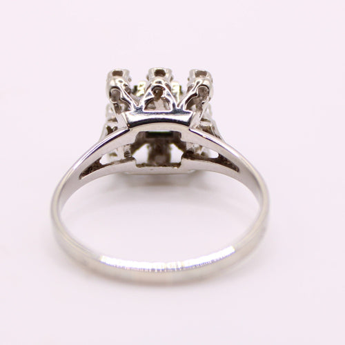 Bague Bague Marguerite or blanc saphir et diamants 58 Facettes