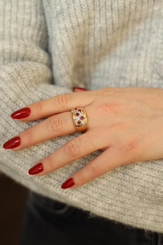 Bague 56 Bague Bandeau Or jaune Rubis 58 Facettes 2229023CN