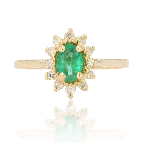 Bague 52 Bague marguerite émeraude diamants 58 Facettes 21-772