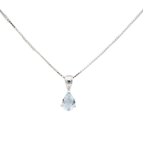 Collier Collier Pendentif Or blanc Aigue-marine 58 Facettes 2506320CN