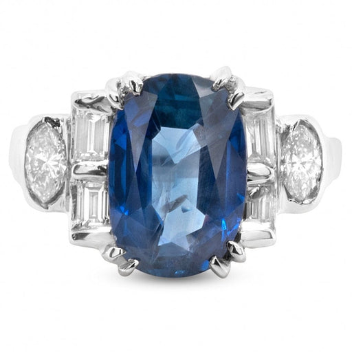 Bague 50 Bague Ceylan or gris saphir bleu diamants 58 Facettes 61100135