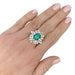 Ring White gold emerald ring, diamonds. 58 Facettes