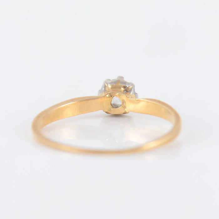 Bague 51.5 Solitaire or jaune, platine et diamant 58 Facettes P3L10