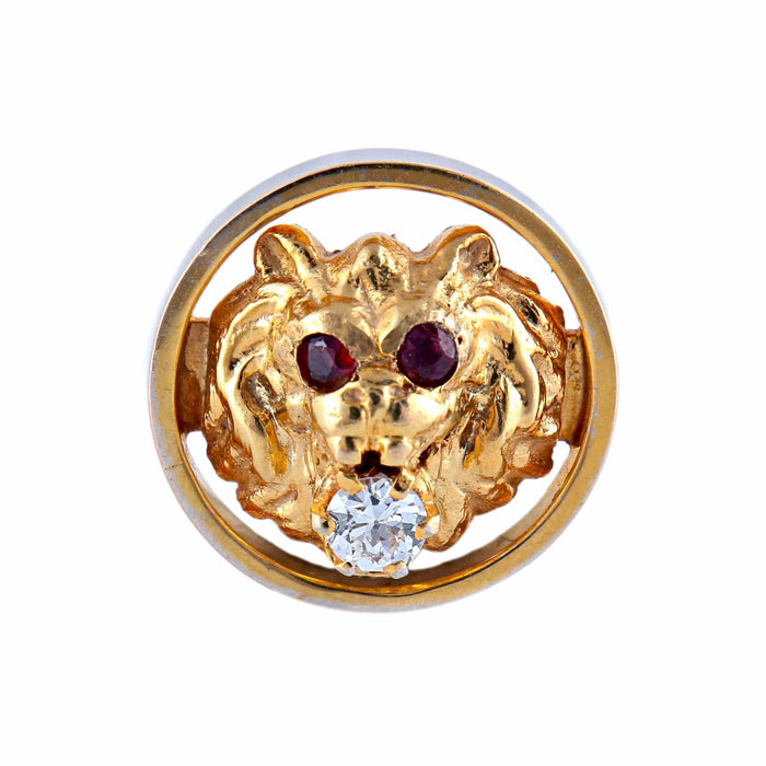 Boutons de manchette Or Jaune / Diamants BOUTONS DE MANCHETTES "LION" OR/DIAMANTS & RUBIS 58 Facettes BO/220050 NSS