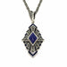 Necklace Vintage lapis lazuli silver enamel necklace 58 Facettes