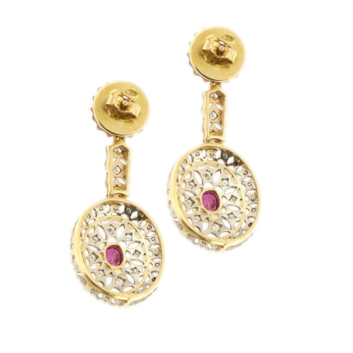 Boucles d'oreilles Boucles d'oreilles rubis et diamants 58 Facettes 28972