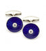 Cufflinks ? : 17 mm / White gold and blue enamel / 750‰ gold Enamel and diamond cufflinks 58 Facettes 190059R