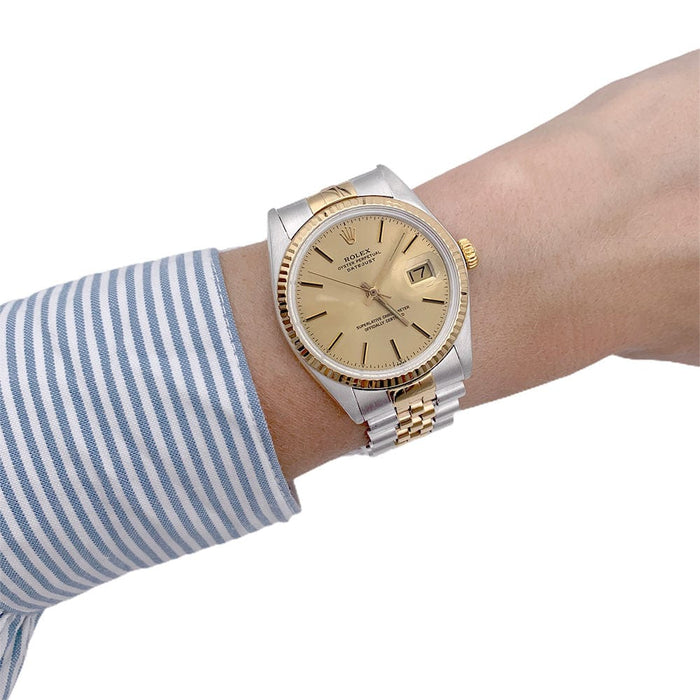 Montre Montre Rolex, "Oyster Perpetual Datejust", or jaune et acier. 58 Facettes 32704