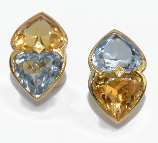 Boucles d'oreilles Boucles d'oreilles en or jaune et pierres fines 58 Facettes