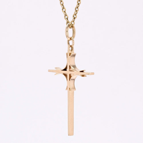 Pendentif Croix ajourée or rose 58 Facettes 15-220A