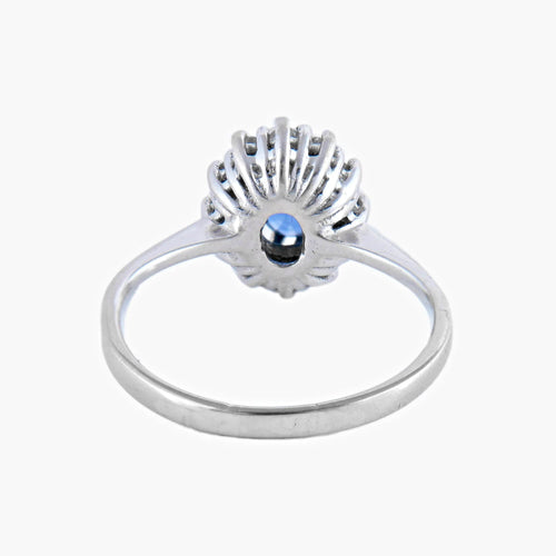Bague Saphirs / Or Blanc / 48 BAGUE Marguerite « FLEUR » OR & SAPHIR 58 Facettes BO/220062