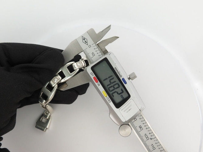 Bracelet vintage bracelet HERMES cassiopee 19 cm argent 925 & saphir blanc 58 Facettes 253329