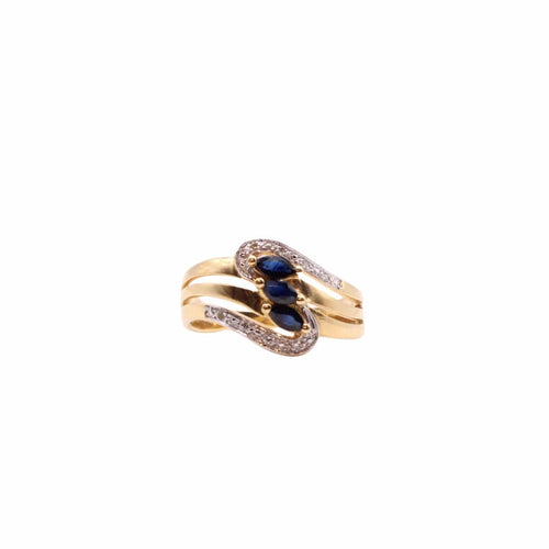 Bague Bague Trilogie saphirs et diamants 58 Facettes