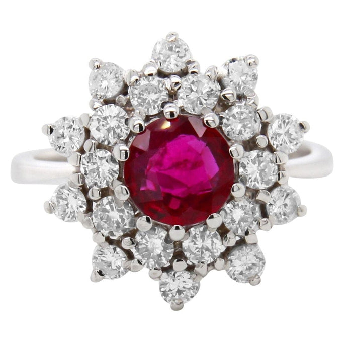 Bague 53 Bague Or blanc Diamants Rubis 58 Facettes 61200032