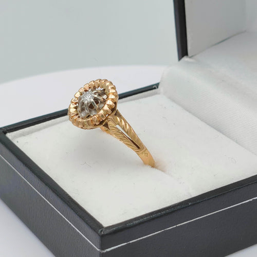Bague 52 Bague vintage or 2 tons Diamant 58 Facettes