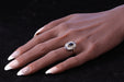 Ring 55 Art Deco diamond engagement ring Sapphires 58 Facettes 23263-0556