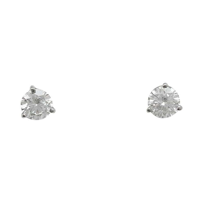Boucles d'oreilles Puces d'oreilles en or blanc, diamants. 58 Facettes 31127