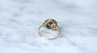 Ring 54 Art Deco target ring Yellow gold Platinum Diamonds Sapphires 58 Facettes