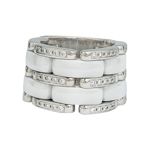 Bague 58 Bague Chanel, "Ultra", or blanc, céramique blanche et diamants. 58 Facettes 32716
