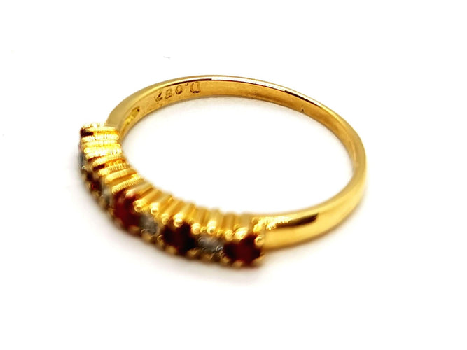 Bague 50 Bague Demie alliance Or jaune Rubis 58 Facettes 1292341CN