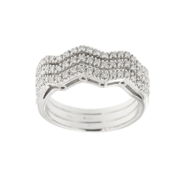 Bague 54 Bague zigzag Or blanc Diamants 58 Facettes 11598