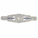 Brooch Art Deco diamond bar brooch with sapphires and a pearl 58 Facettes 22151-0089