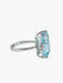 Bague 55 / Or Blanc / Aigue-marine BAGUE OR, DIAMANTS & AIGUE-MARINE 58 Facettes BO/220025BA