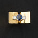 Ring 51 Tank ring in yellow gold, sapphire & diamonds 58 Facettes