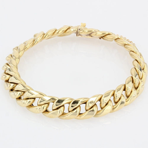 Bracelet Bracelet or jaune gourmette limée 58 Facettes 21-763