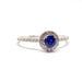 Ring Round sapphire diamond ring white gold 58 Facettes