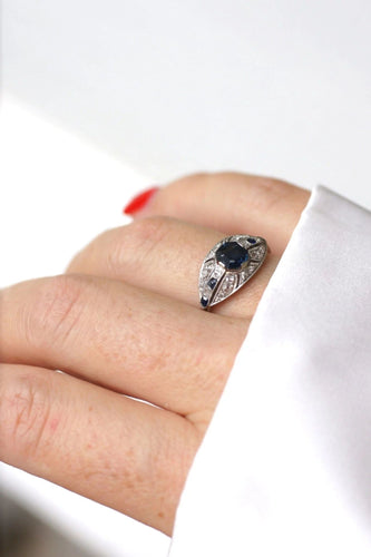 Bague Bague dôme Art Deco saphirs et diamants 58 Facettes