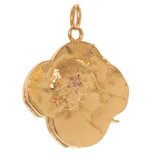 Pendentif Médaillon porte-bonheur Art Nouveau Diamants 58 Facettes 23128-0247