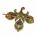 Antique French Fleur de Lys Brooch, Intense Green Essence (emeralds, sapphires, diamonds) 58 Facettes 23167-0365