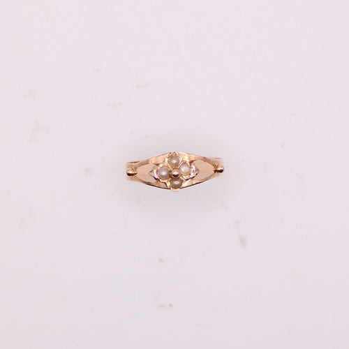 Bague 55 Bague Art-Nouveau Or Perles 58 Facettes