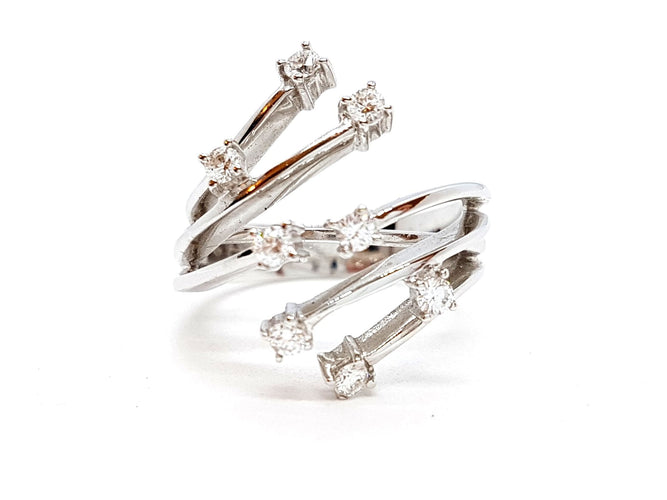 Bague 56 Bague Or blanc Diamant 58 Facettes 06357CD