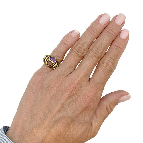 Bague 48 Bague vintage or jaune, citrine, améthyste. 58 Facettes 31820