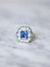 Ring Art Deco engagement ring sapphire, diamonds, platinum 58 Facettes