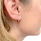 Boucles d'oreilles Paire de petites créoles en or jaune, diamants. 58 Facettes 32671