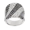Bague 55 Bague bandeau diamants noirs et blancs 58 Facettes 25639