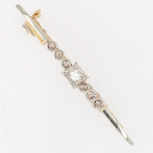 Broche Fine broche barrette or et diamant 58 Facettes 17-134