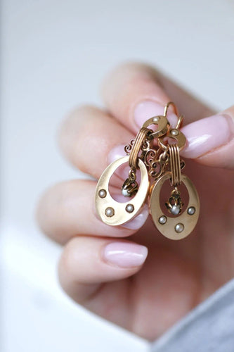 Boucles d'oreilles Boucles d'oreilles or rose et perles 58 Facettes